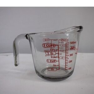 Anchor Hocking Glass Measuring Cup 2 Cup Red Markings